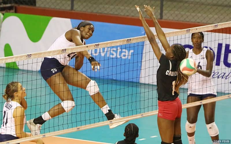 Brionne Butler, attacking during the 2019 Pan American Cup, will be part of the U.S. Women's National Team Spring Training Camp