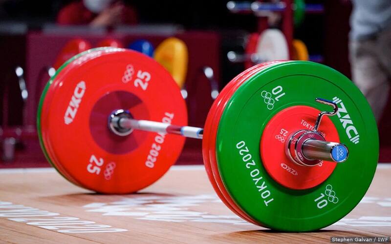 Barbell on Tokyo 2020 Platform