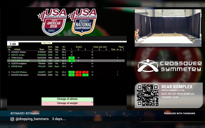 Screengrab of USAW hybrid competition