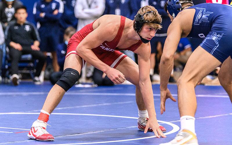 Shane Griffith of Stanford in his stance during the 2021 Menlo Open