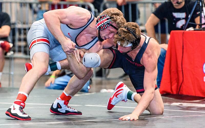 Carson Kharchla wrestles at the 2021 Cliff Keen Las Vegas Invitational