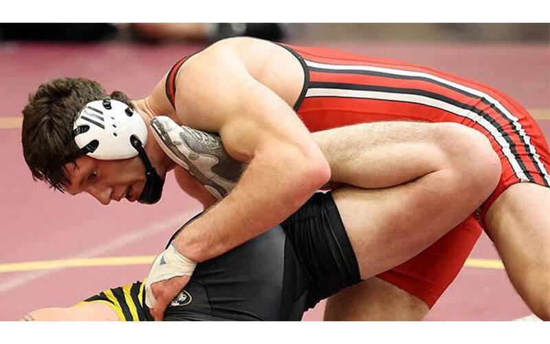 NAIA men's wrestling action image, athlete not identified