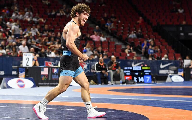 Daton Fix celebrates at World team Trials