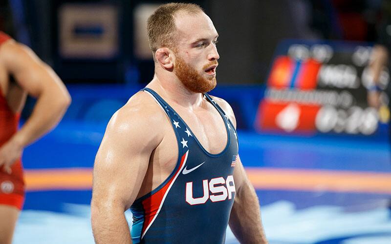Close up of Kyle Snyder (USA) at the 2021 Worlds
