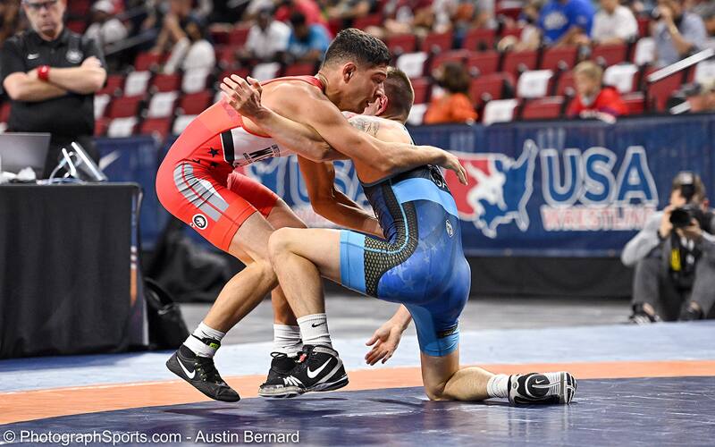 Max Nowry locks up Dalton Duffield in the 55 kg semifnals