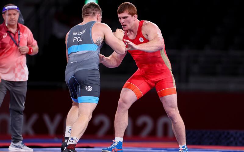 Musa Evloev of Russia competing at the Olympic Games