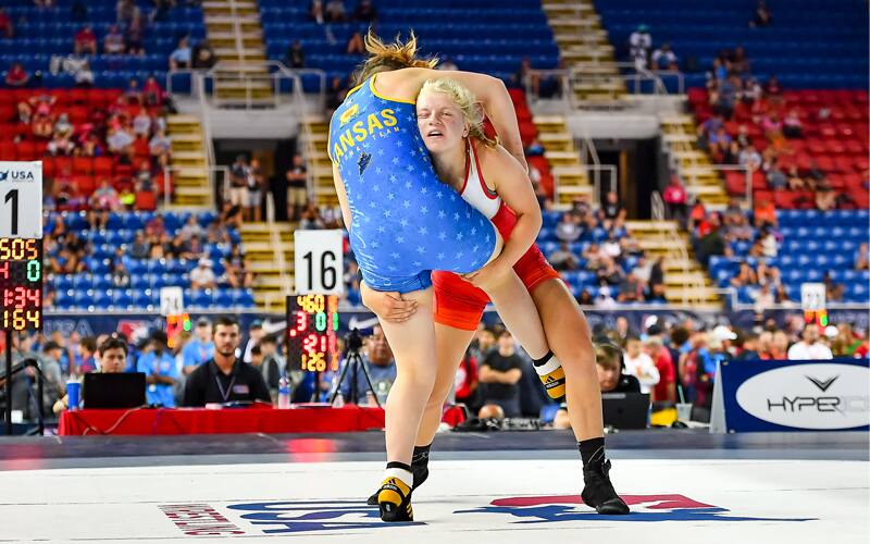 Ella Pagel of Minnesota picks up a double leg