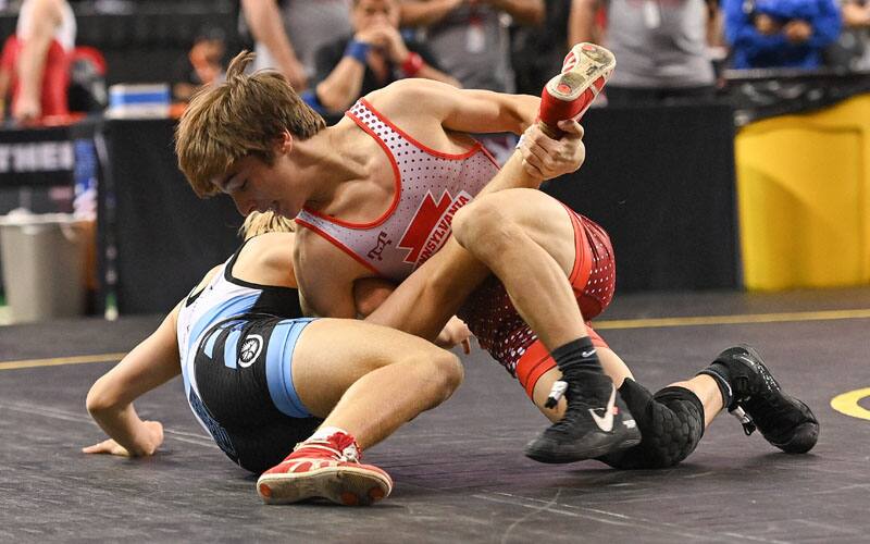 Vincent Kilkeary of Pennsylvania control a leg during 16U Freestyle Nationals