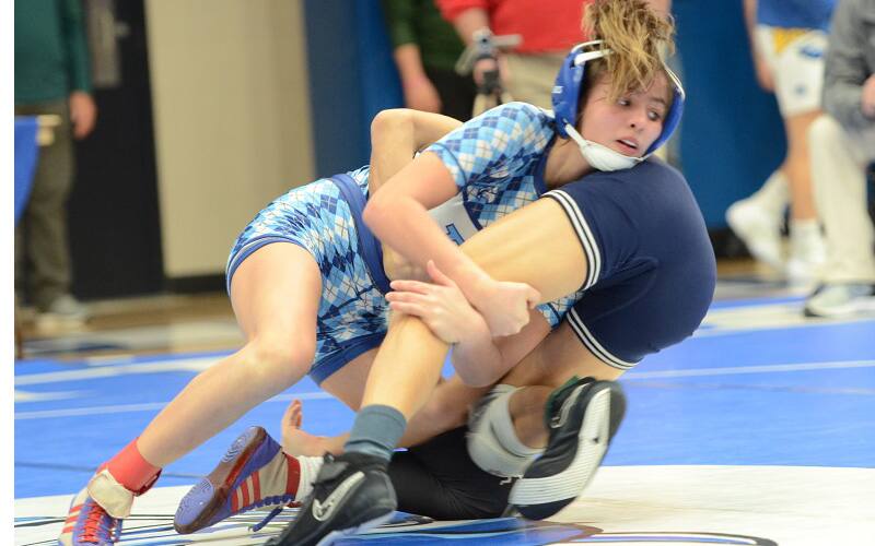 Zao Estrada of South Carolina scores a takedown.