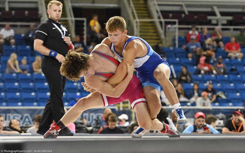 Stevie Barnes of Iowa during the 2021 Junior Nationals in Greco-Roman