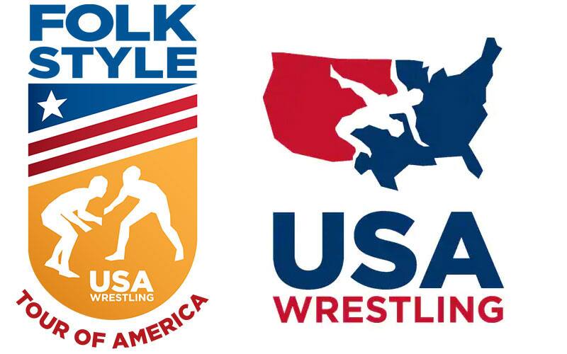 The Tour of America logo and the USA Wrestling logo