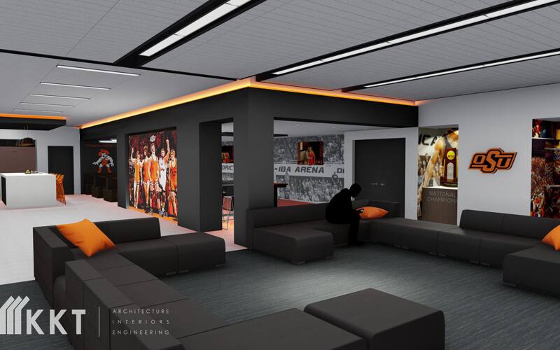 Artist rendition of the upgrades planned for Oklahoma State wrestling locker room