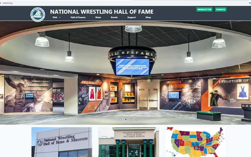 Image of the National Wrestling Hall of Fame's new website
