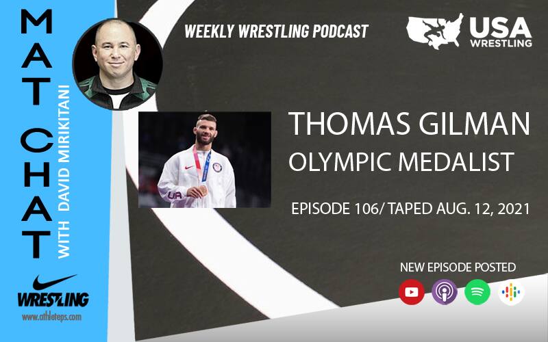 Graphic for Mat Chat with David Mirikitani with photo of guest Thomas Gilman