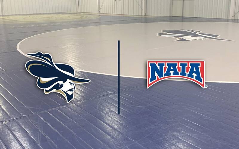 Graphic for Montreat College women's wrestling, including the school athletics logo and the NAIA logo
