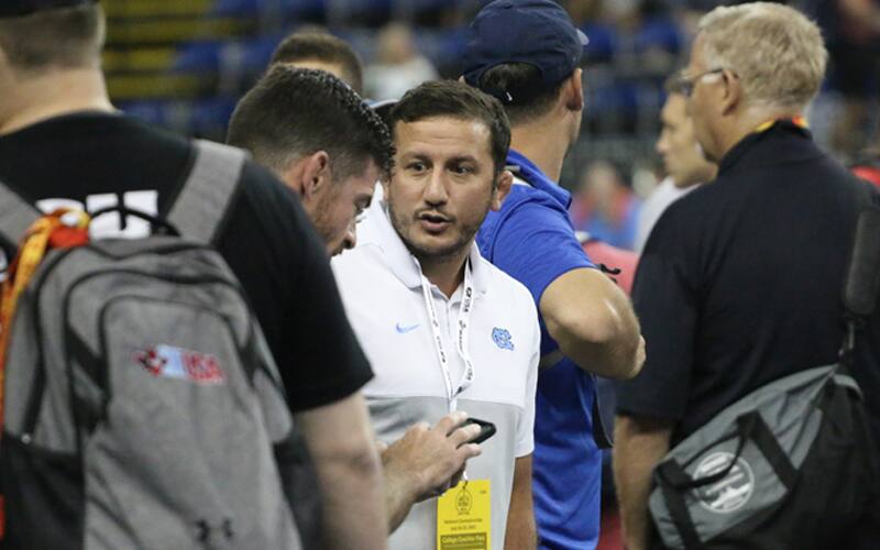 Scott Coleman networking on the floor at the Fargodome. 