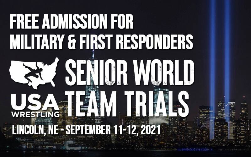 Free admission for military and first responders graphic for Senior World Team Trials