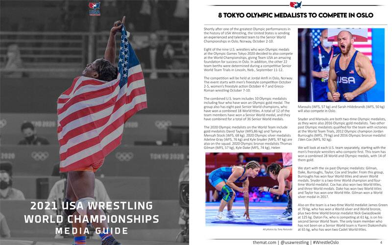 Graphic for 2021 Worlds Media Guide with Tamyra Mensah Stock on cover