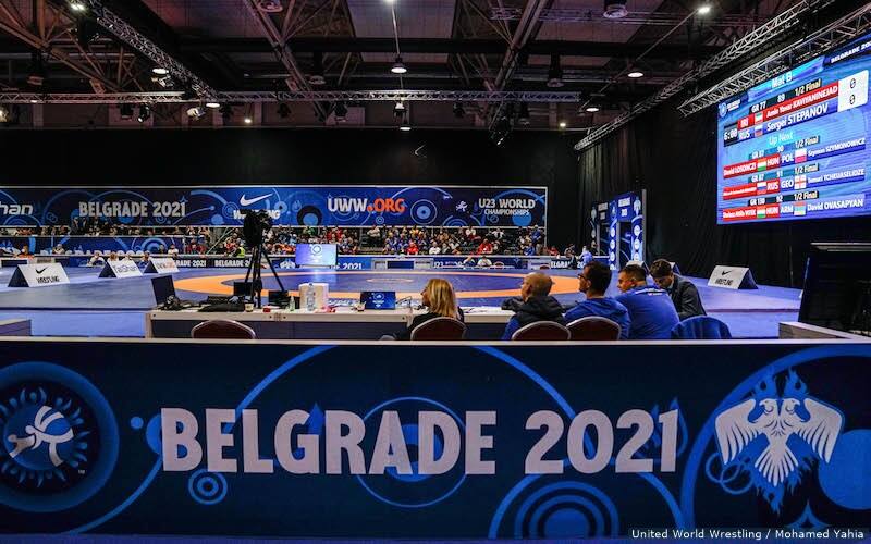 The venue at the 2021 U23 World Championships in Belgrade