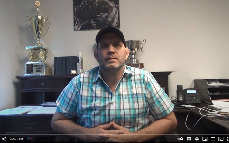 National Greco-roman coach Matt Lindland in his office