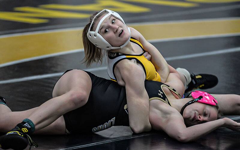 Adrian College women's wrestling action