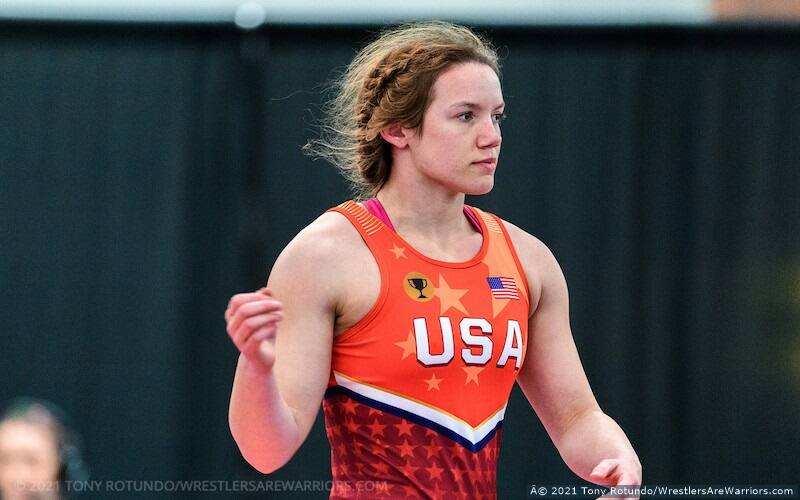Alyvia Fiske wrestles at the Captain's Cup