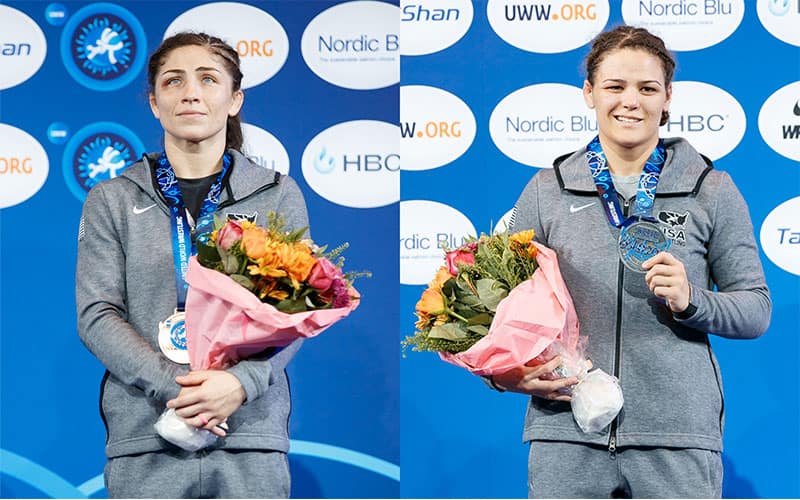 Jenna Burkert World bronze medalist and Kayla Miracle World silver medal