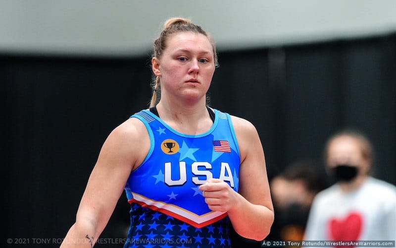 Kayla Marano wrestles at the Captain's Cup