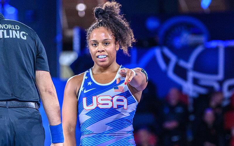 Maya Nelson (USA) competition portrait from 2021 Worlds