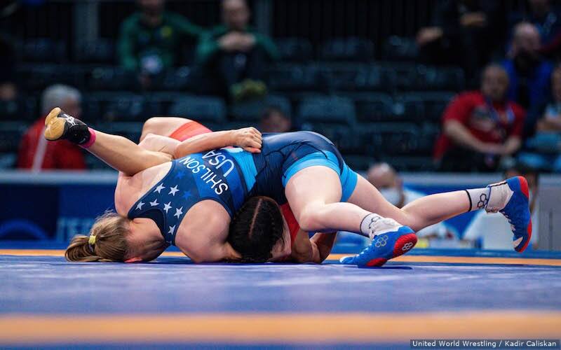 Emily Shilson pins opponent at 2021 U23 World Championships