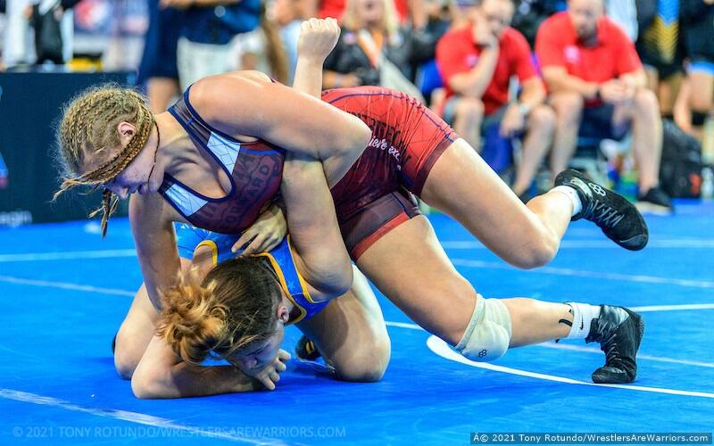 Kylie Welker wrestles at the 2021 Junior Nationals in Fargo