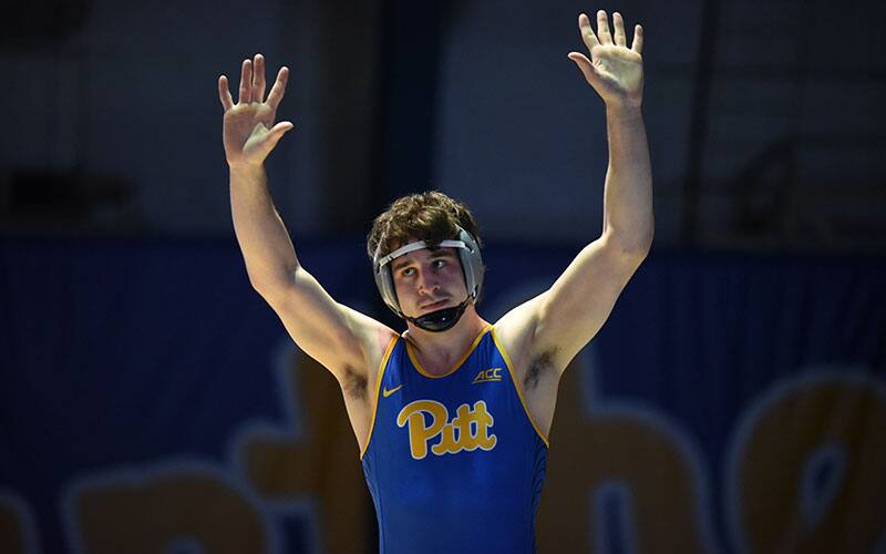 Nino Bonaccorsi (Pitt) waves to fans after win over Arizona State
