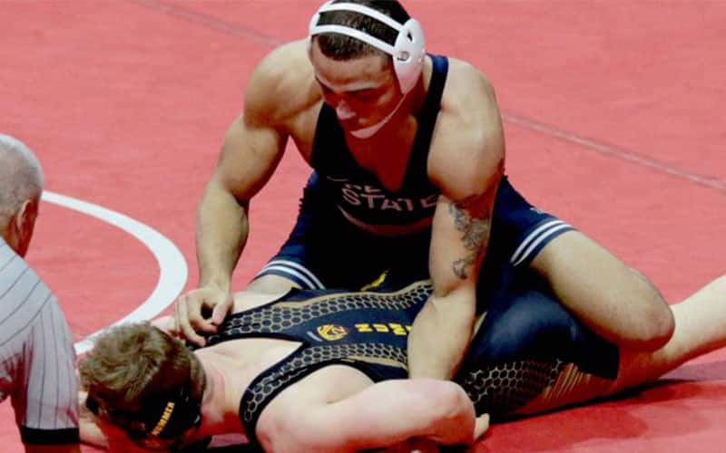 Aaron Brooks (Penn State) works from top position