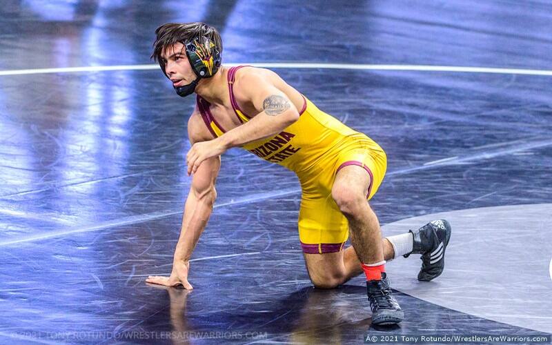 ASU's Brandon Courtney wrestles at the 2021 NCAAs