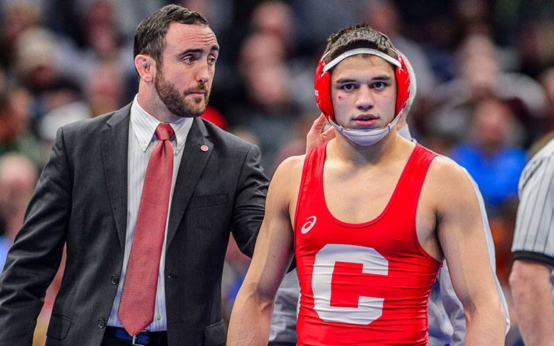 Yianni Diakomihalis (Cornell) with Coach Mike Grey