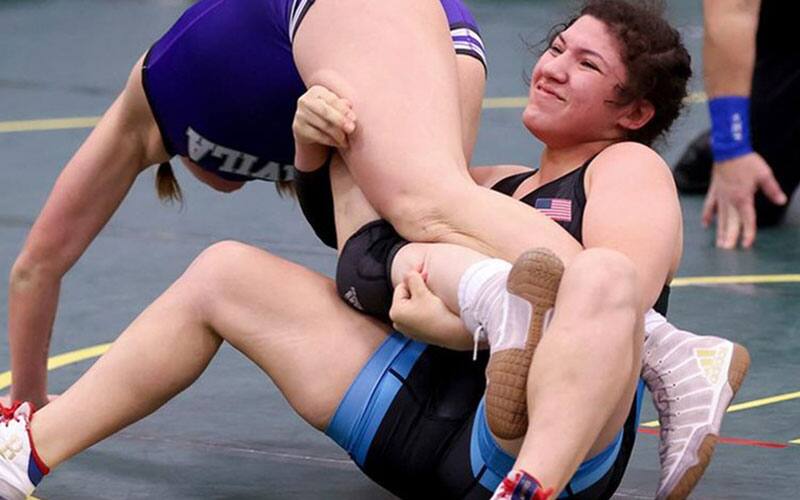 Madison Diaz (Grand View) turns opponent with ankle lace