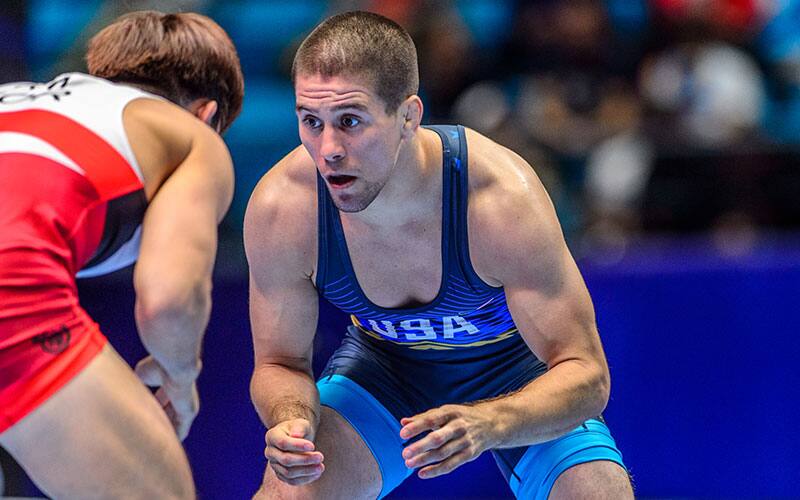 Tyler Graff in his stance at the 2019 World Championships
