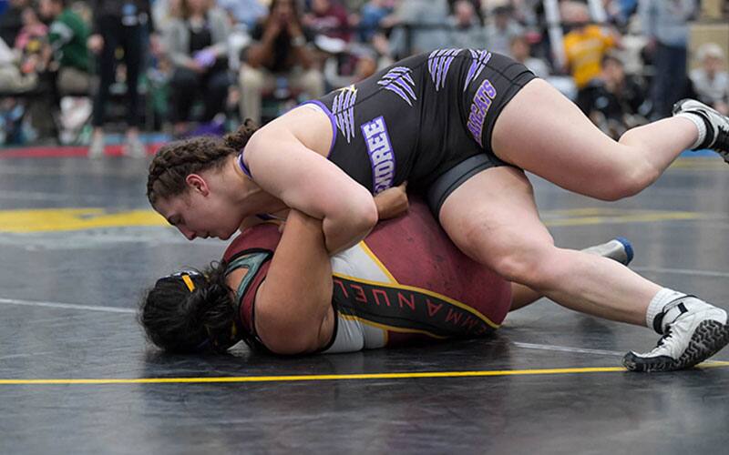 Sydney Kimber of McKendree runs an arm bar