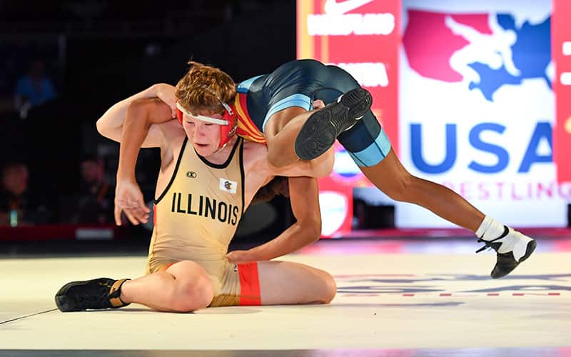 Seth Mendoza (IL) competing in the 2021 16U Nationals freestyle finals.