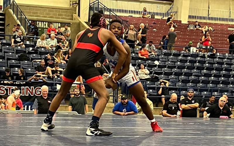 Aaron Stewart of Illinois in the Kids Nationals Greco-Roman finals.