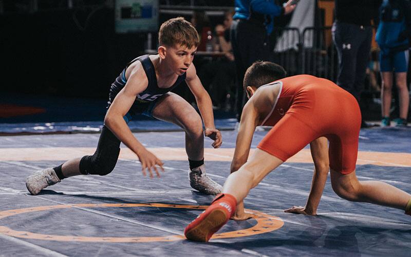 Image of a USA youth wrestler competing at the 2022 Tallinn Open in Estonia