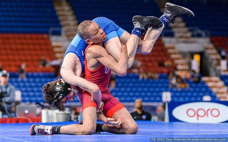 Javaan Yarbrough of Ohio lifts to finish a double from his knees. 