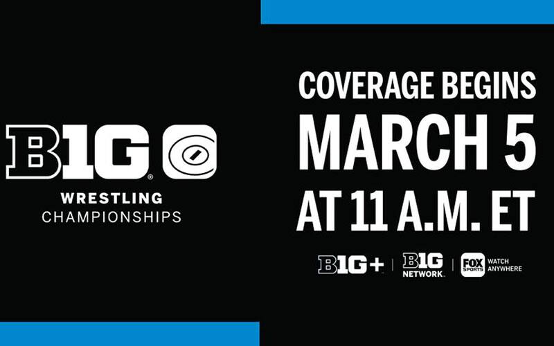 Graphic concerning Big Ten Conference Wrestling Championships coverage on BTN