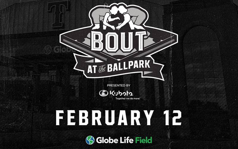 Graphic for Bout at the Ballpark with its sponsor Kubota's logo