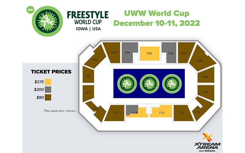 Seating chart for Xtream Arena, host of 2022 Men and Women's Freestyle World Cup