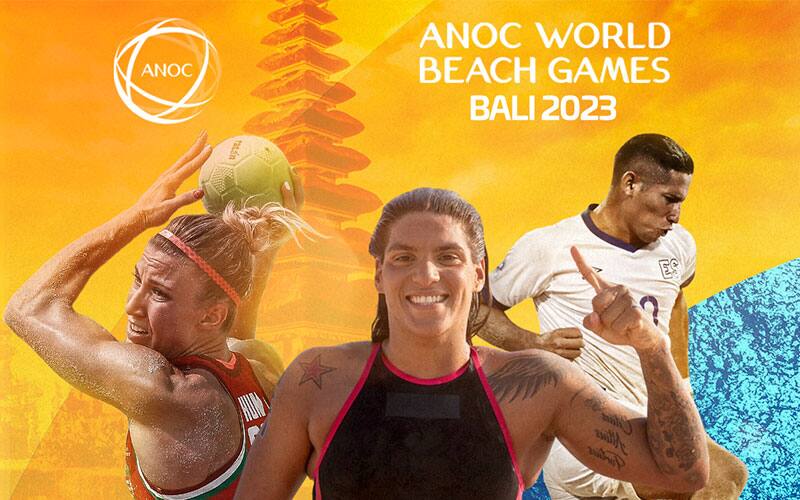 Graphic for the 2023 ANOC Beach World Games in Bali, Indonesia