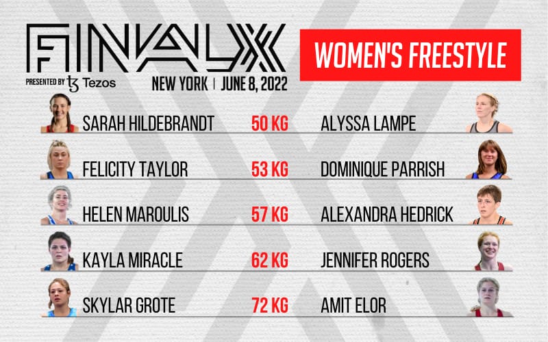 Graphic for women's wrestlers competing in Final X New York
