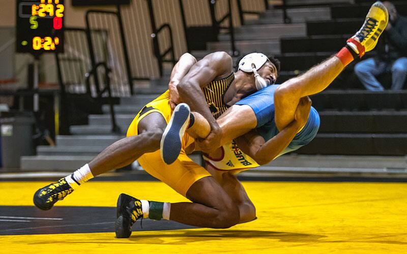 Jonathan Millner (Appalachian State) scores a takedown