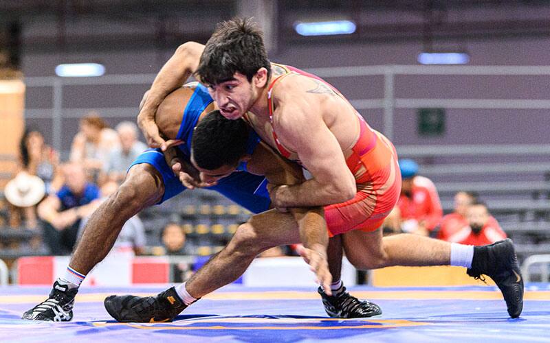 Randon Miranda (USA) scores takedown at 2022 Pan American Championships