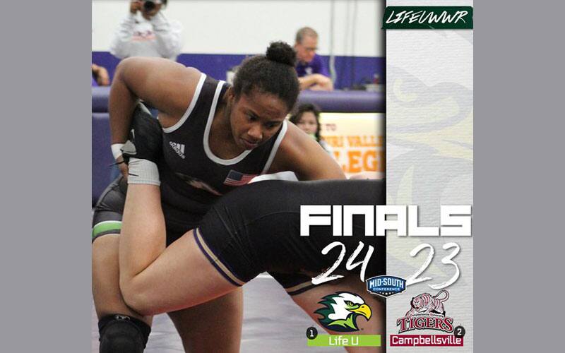 Graphic for Life U women's victory over Campbellsville, 24-23